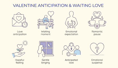 Valentine's Day anticipation and waiting love concept