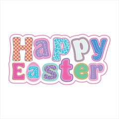 Happy Easter Colorful Typography Illustration