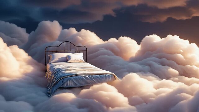 Bed in the clouds surreal escape