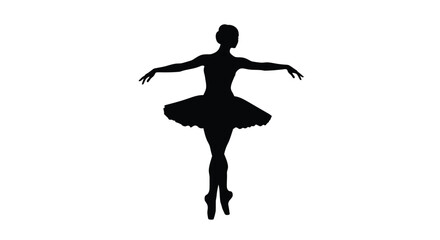 Silhouette of a ballerina in a graceful pose arms outstretched © Sumon