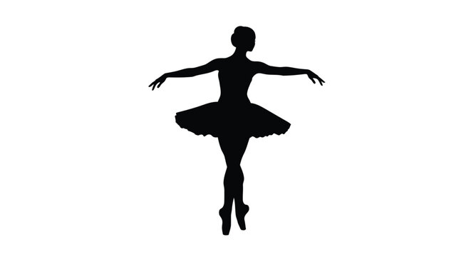 Silhouette of a ballerina in a graceful pose arms outstretched
