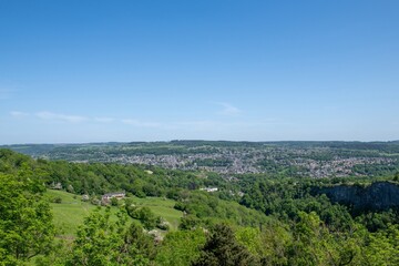 Obraz premium View from the Heights of Abraham of the town of Matlcok Bath in Derbyshire