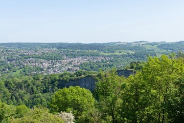 Naklejka premium View from the Heights of Abraham of the town of Matlcok Bath in Derbyshire