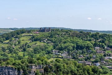 View from the Heights of Abraham of the town of Matlcok Bath in Derbyshire