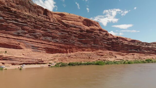 Aerial view of Colorado River in Moab area, close to Arches National Park