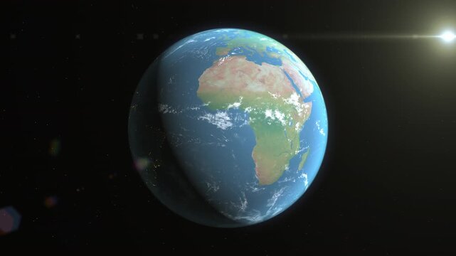 Location and map of Burundi on the surface of the earth at day.