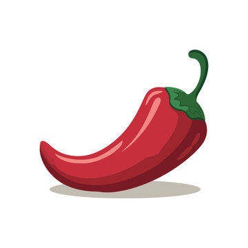 Vibrant Red Chili Pepper Illustration on Transparent Background