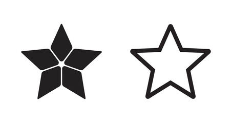 Obraz premium Two distinct star icons, one solid black and one outlined white
