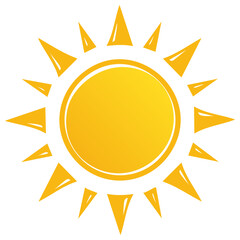 Bright Yellow Sun With Spikes Shining
