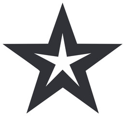 Obraz premium Graphic star shape with a hollow interior symbol icon