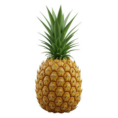 Fototapeta premium A fresh and ripe pineapple with green leaves isolated on white background
