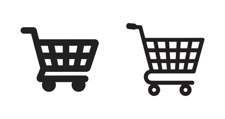 Shopping cart icons representing online shopping and e commerce