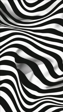 Black and white stripes of zebra pattern on wall surface.