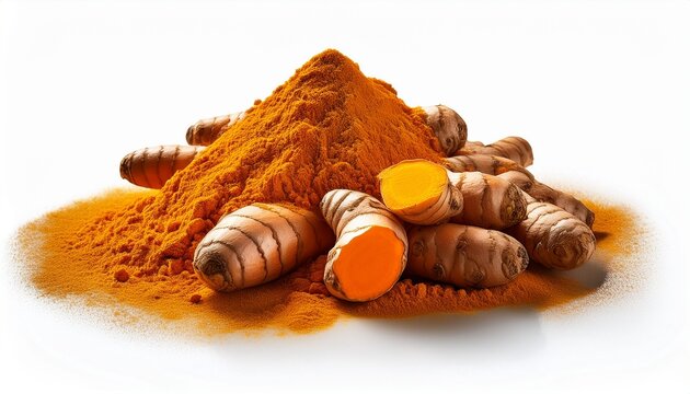 turmeric isolated on white background