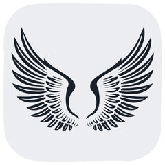 Obraz premium Stylized black wings illustration representing freedom flight and spirituality elegant design