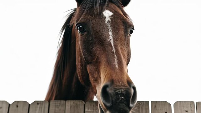 Brown Horse Head Closeup Portrait Studio.