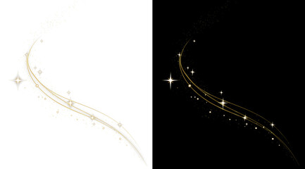Glowing Gold Magic Curve with Glitter Dust © KARYNA