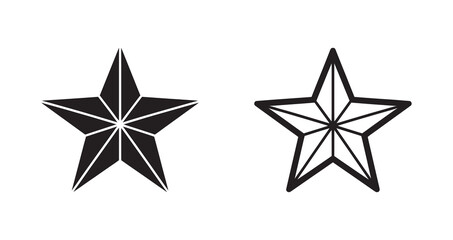 Obraz premium Two contrasting star symbols in black and white