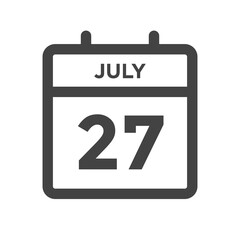 July 27 Calendar Day or Calender Date Deadline or Appointment
