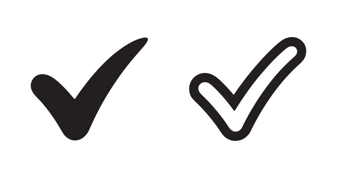 Two check marks, one solid black and one outlined