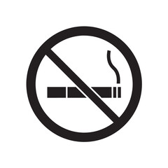 No Smoking Sign with Cigarette Symbol in Black and White on Plain Background for Public Health Warning