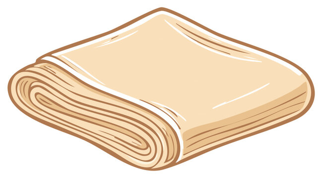Pile of Smooth Layered Filo Pastry Sheets, Uncooked, Unbaked and Fresh for Cooking