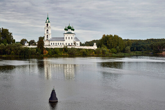 Russia. Volga river. The village of Dievo-gorodishche. Trinity Church