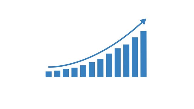 Business growth concept in graph chart showing marketing sales profit increasing to future target . growing business concept. Clean Hi-tech style technology chart