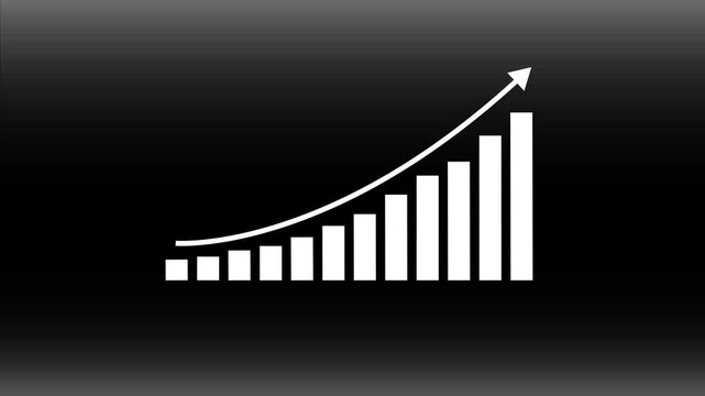 Business growth concept in graph chart showing marketing sales profit increasing to future target . growing business concept. Clean Hi-tech style technology chart