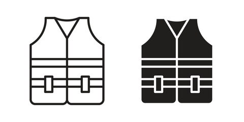 Vest jacket icon in a simple line art style. EPS10 © Creatives