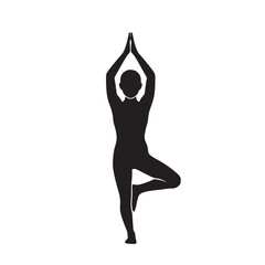 Yoga Pose Icon Representing Meditation, Mindfulness, Balance Exercise, Wellness Lifestyle, Fitness Training, Healthy Body, Mental Peace and Spiritual Relaxation Concept