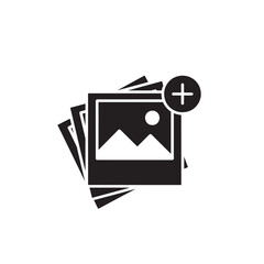 Add Image Icon Representing Photo Upload, Media Library Management, Content Creation, Gallery Add Function, Image Collection, Digital File Editing and Creative Design Concept