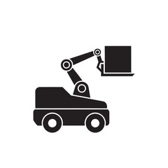 Robotic Arm Icon Representing Industrial Automation, Artificial Intelligence, Smart Manufacturing, Factory Robotics, Mechanical Engineering, Production Technology and Industry 4.0 Concept