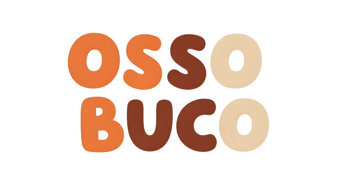 Osso buco text in minimalist earth tones and orange palette