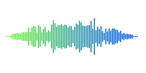 Sound waveform gradient icon isolated on transparent background © MDSakib