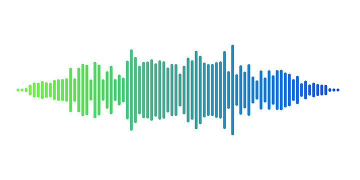 Sound waveform gradient icon isolated on transparent background