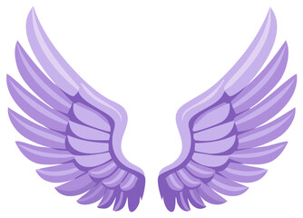 Elegant purple angelic wings illustration for fantasy and spiritual concepts