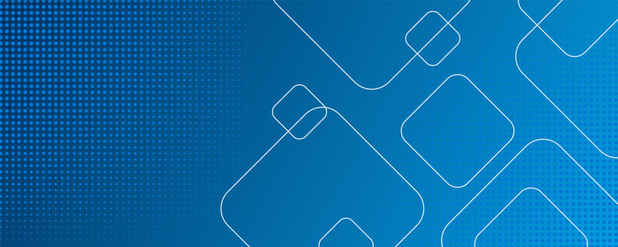 Minimal geometric background. Dynamic blue shapes composition with white lines. Abstract background modern hipster futuristic graphic.
