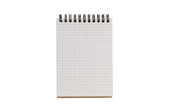 Open spiral notepad with clean white pages and kraft cover isolated on background. Ideal mockup for school supplies, office stationery, or planner design concepts.
