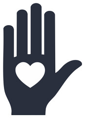 Obraz premium Hand with Heart Symbol Representing Love, Care, and Support - Graphic Icon