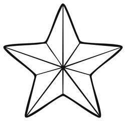 Obraz premium Black and White Star Shape, Simple Outline, Celestial Symbol