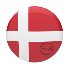 Obraz premium Denmark flag badge with vote stamp for parliamentary and local elections