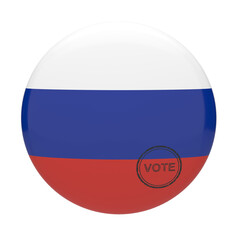 Russia flag badge with vote stamp for 2026 legislative elections