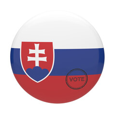 Fototapeta premium Slovakia flag vote badge button for election day and patriotic voting concept