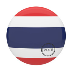 Obraz premium Thailand flag vote badge button for election day and patriotic voting concept