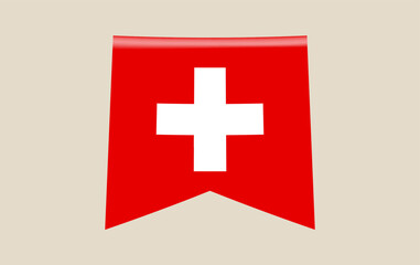 Obraz premium Official Swiss Flag Banner Proudly Displaying National Emblem, a Clean and Iconic Patriotic Symbol Vector Graphic