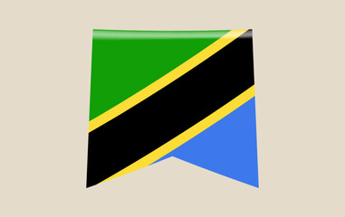 Vibrant Tanzania National Flag Vector Bookmark Banner Symbolizing East African Identity with Modern Glossy Patriotic Design