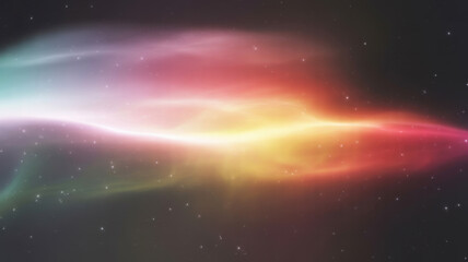Fototapeta premium Nebula abstract in vibrant rainbow colors with soft glowing light and bokeh effect for space backgrounds.