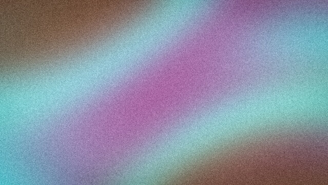 Abstract 4K grainy background with a blurred gradient of purple, light blue, brown, and teal. Soft lo-fi texture perfect for creative wallpapers and banners