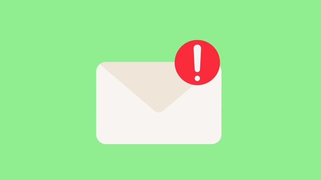 Email, Envelope Mail Flat Animation Cartoon Icon. 4K Video Transparent Alpha Channel. Editable Animated Icon Transparent Background.